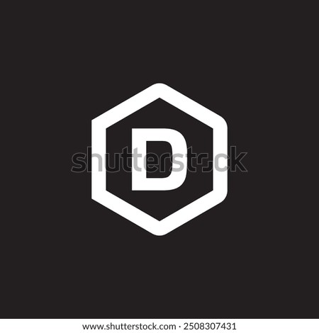 Hexagonal letter D logo icon vector. Logo vektor segienam huruf D.