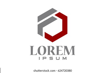 letra hexagonal del logotipo