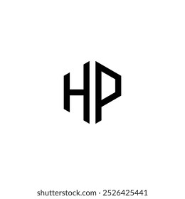 Hexagonal Letter HP Logo Design