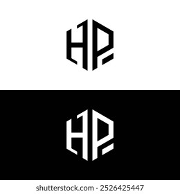 Hexagonal Letter HP Logo Design