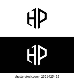 Hexagonal Letter HP Logo Design