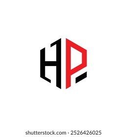 Hexagonal Letter HP Logo Design