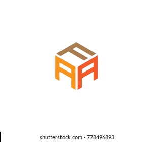 Hexagonal letter icon. Logo with three letters FAA