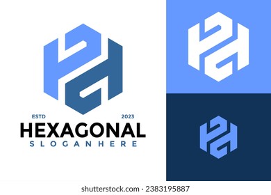 Hexagonal Letter P and D Monogram Logo design vector symbol icon illustration