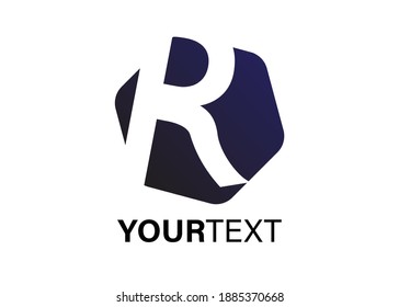 Hexagonal letter R logo template