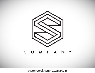 hexagonal letter s design template. creative hexagon sign