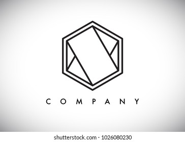 hexagonal letter s design template. creative hexagon sign