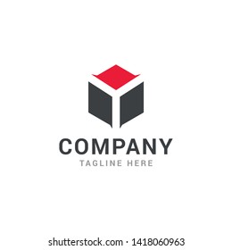 Hexagonal letter Y geometric logo design template - Vector