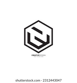 Hexagonal letter Z negative space modern monogram logo. Z logo