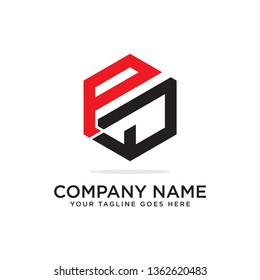 hexagonal line letter logo design, PQ letter name logo vector