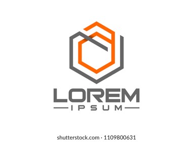hexagonal line logo letter a