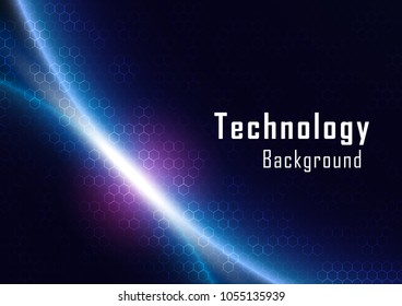 Hexagonal line on spherical light, Technology abstract, Sci-Fi and engineering concept, Vector illustration background, Backdrop, wallpaper, template.