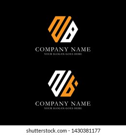 hexagonal line of ZB initial letter logo inspiration , Z and B combination vector 