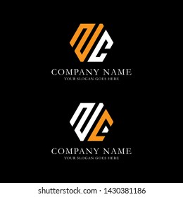 hexagonal line of ZC initial letter logo inspiration , Z and C combination vector 