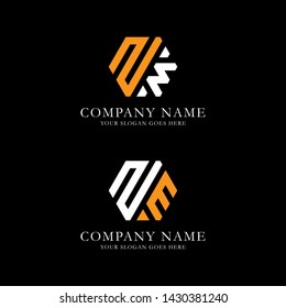 hexagonal line of ZM initial letter logo inspiration , Z and M combination vector 