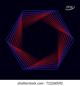 Hexagonal Linear Symbol Design. Modern Vector illustration without Transparency.