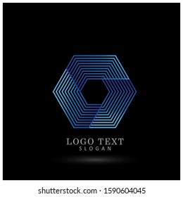 Hexagonal Lines Logo. Symbol & Icon Vector Template.