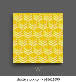 Hexagonal lines pattern. Abstract 3d background. Textbook, booklet or notebook mockup. Business brochure. Cover design template. Vector Illustration. 