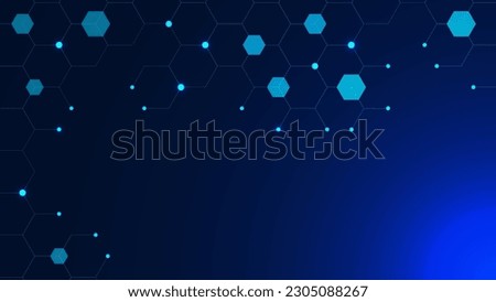 Hexagonal lines and shapes with particles for medical, chemistry, science and technology background design. Vector illustration.