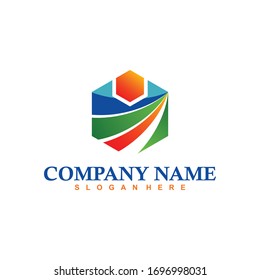logotipo hexagonal para vectores de empresas