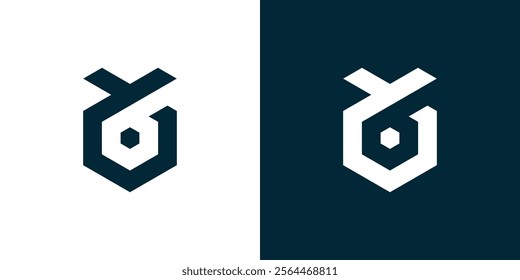 Hexagonal logo combination of Y letter and 6 negative spaces, abstract logo, simple, icon, illustration, symbol.