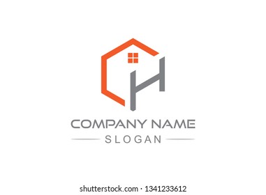 hexagonal logo letter h architecture building
