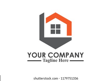 hexagonal logo letter l and b architecture
