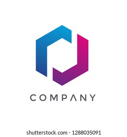 Hexagonal Logo with Letter R