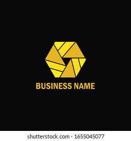 hexagonal logo symbol. geometric design vector