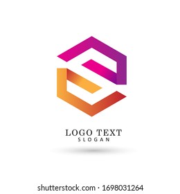 Company Monogram Logo Sample Bounded Hexagon Stock Illustration 1586832856