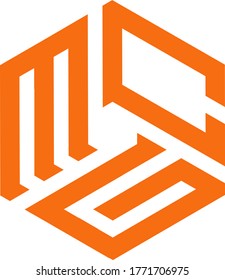hexagonal logo vector. text logotype 