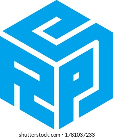 hexagonal logo vector. text logotype RPS