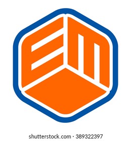 hexagonal logo vector. text logotype.