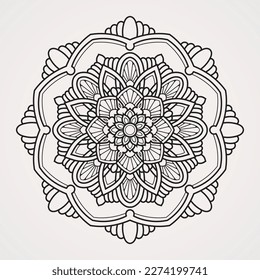 mezcla hexagonal de mandala de flores con adornos. adecuado para henna, tatuajes, fotos, libros de colorido. islam, hindú, buda, india, pakistán, china, árabe