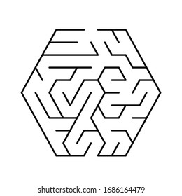 A hexagonal maze, 5 corridors wide with triangular cells and no solution