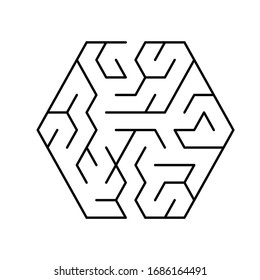 A hexagonal maze, 5 corridors wide with triangular cells and no solution