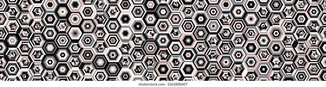  Hexagonal Maze pattern abstract illustration