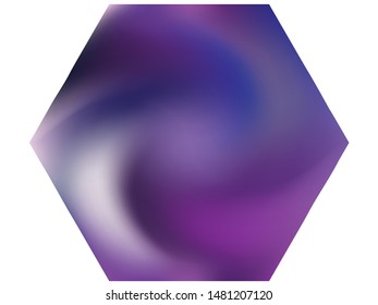 Hexagonal modern background. Futuristic backdrop in style of 90th, 80th, 70h. Trendy soft color polygon. Violet fluid colorful gradient shape for your mobile app and screens.