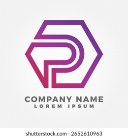 Logo moderno hexagonal. Logotipo da Hexagon techno