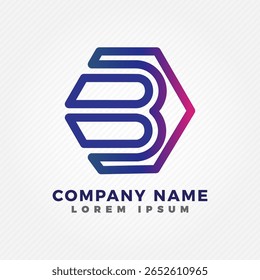 Logo moderno hexagonal. Logotipo da Hexagon techno