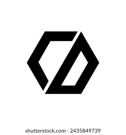 Hexagonal modern shape letter CD unique initial monogram logo concept
