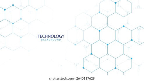  Hexagonal molecular structures in technology on a white background science style. Medical design. Vector illustration.
