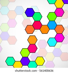 Hexagonal molecule structure of DNA. Geometric abstract background. Vector illustration. Eps 10
