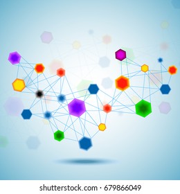 Hexagonal molecule structure of DNA. Geometric abstract background. Vector illustration. Eps 10