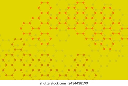Hexagonal molecules background, molecular structure of DNA. Vector illustration