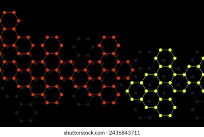 Hexagonal molecules background, molecular structure of DNA. Vector illustration