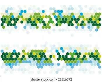 Hexagonal mosaic in nature colors