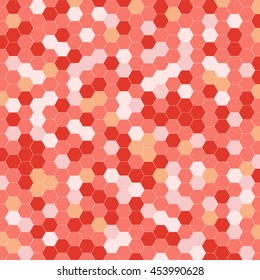 hexagonal mosaic, red polka, background