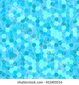 hexagonal  mosaic tiles under the water, vector
