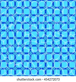 hexagonal  mosaic tiles under the water, vector